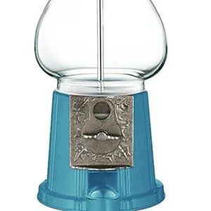 COPY - TEAL Blue 15" Tall Gumball/Candy Machine with Antique Stand